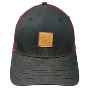Belong Designs Trucker Hat Black Purple One Size Leather Patch Mesh Snapback